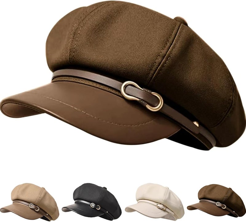 Busnos Newsboy Hats for Women and Men Beret Women's Hats & Caps Fall and Winter Womens Hat y2k Hat Women's Octagonal Cap - Image 1